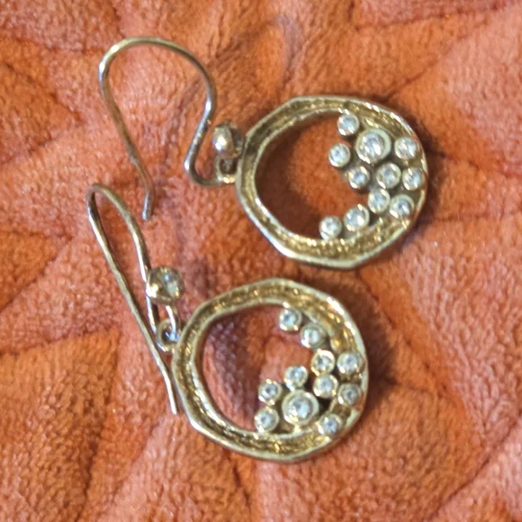 Emma Baby Custer Earrings - Gold White - Melinda Maria - Picture 2 of 3